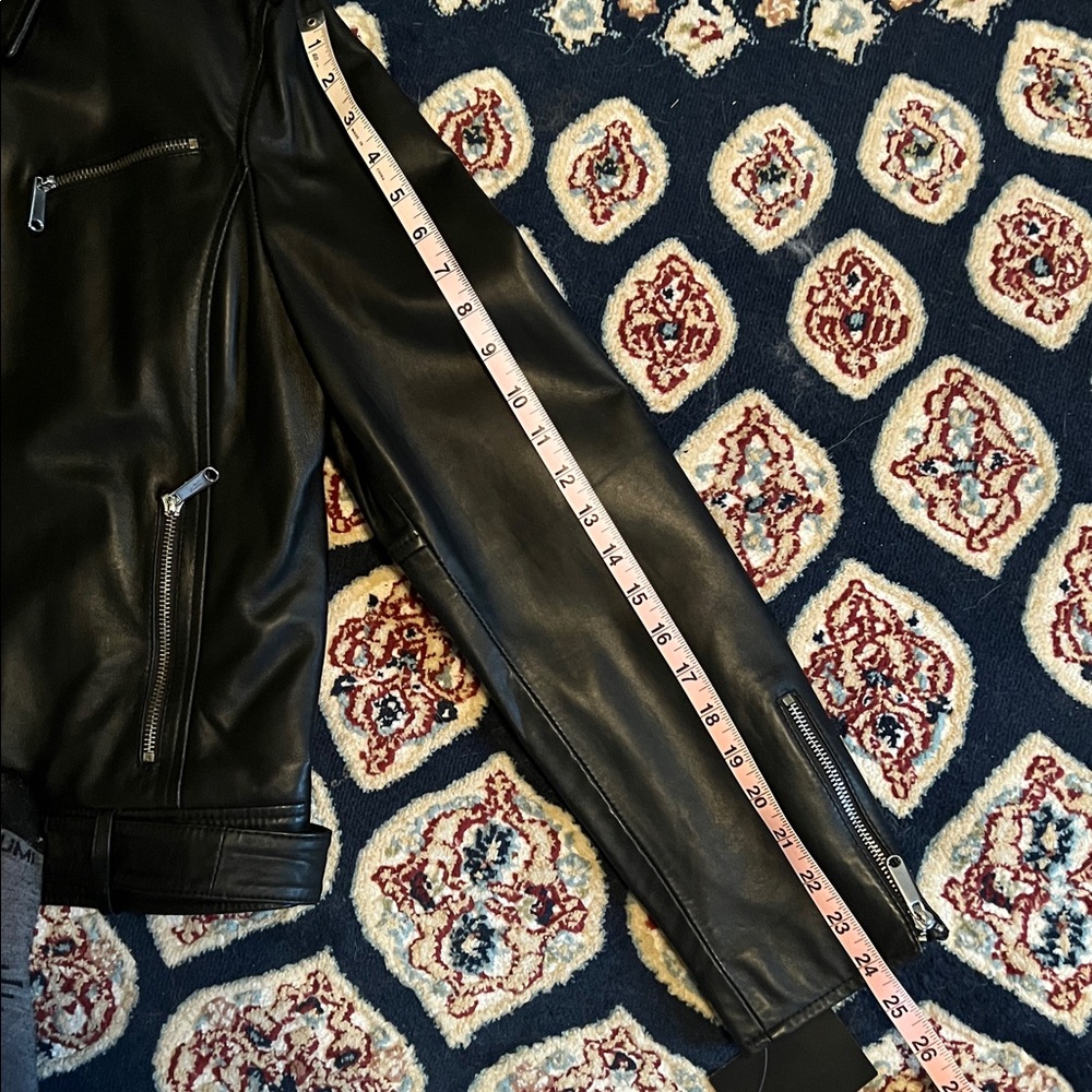 Sam Edelman Black Leather Jacket with Silver Accents - Picture 9 of 9